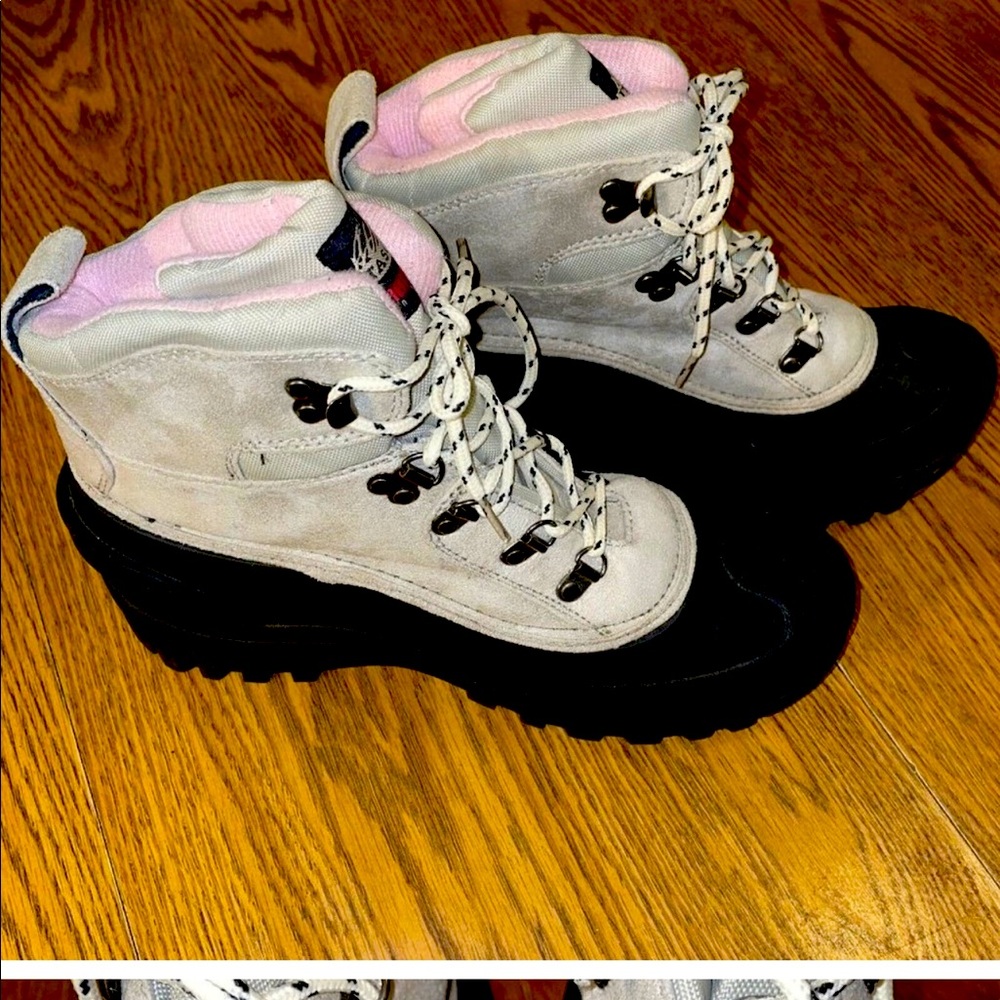 Itasca Winter Snow Boots Size 11 Gray Lutsen Leather Pink Thinsulate Lace Up